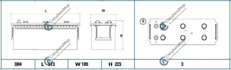 Аккумулятор 140Ah 800A + слева StartPRO 513x189x223 - EG1403
