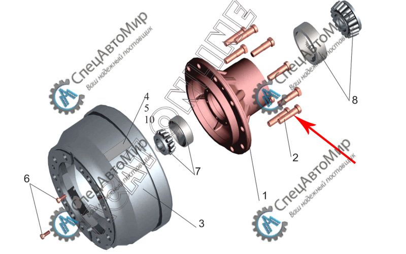 Болт М22*1,5х82 ступицы п/колеса (тефлон) - 54321-3104051-HRT