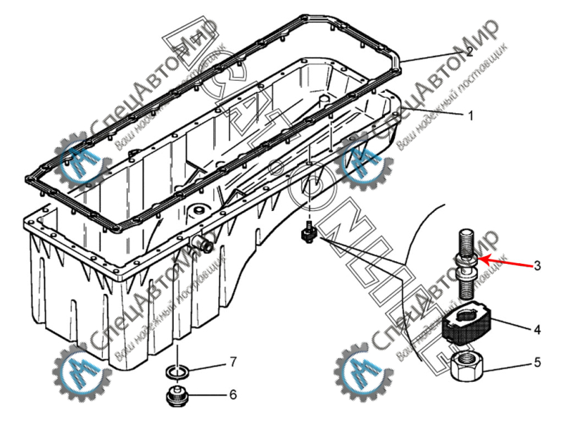Шпилька картера масляного для ЯМЗ-650,651 - 650.1009076