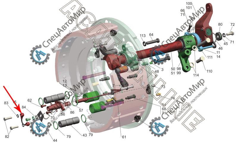 Маслопровод осей суппорта н/о МАЗ - 103-3501200