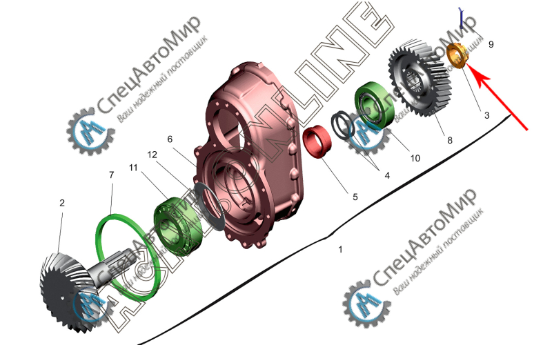 Гайка М48*2-5Н6Н хвостовика Н/О МАЗ - 5336-2402037