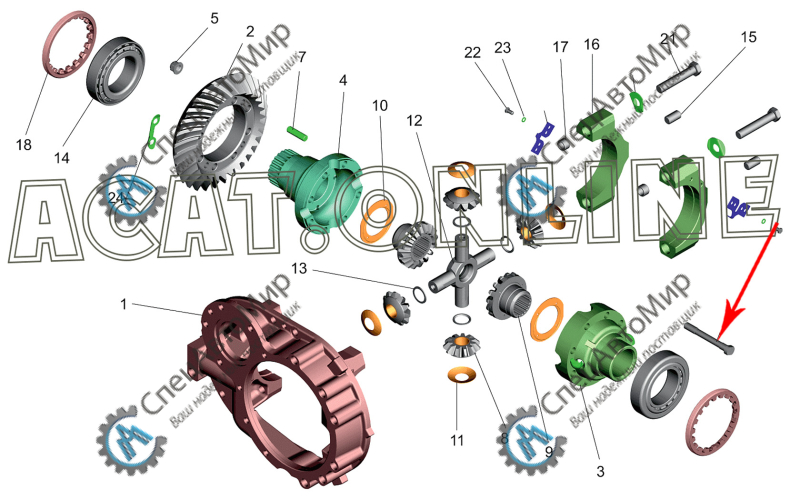 Болт зажим дифференциала (L=135) МАЗ - 54323-2403079