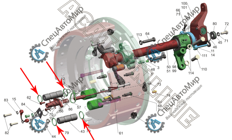 Кольцо уплотн. оси колодки тормозной МАЗ - 030-038-46-2-2