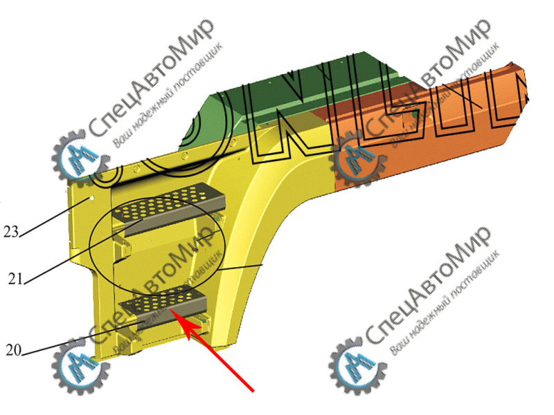 Подножка средняя н/о (металлическая накладка) МАЗ-6430,5440 - 6312-8405021