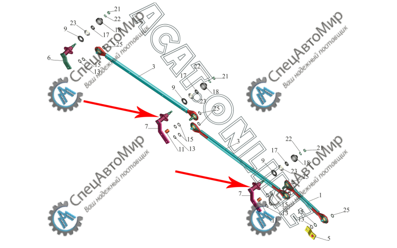 Шарнир привода стеклоочистителя н/о в сб. (большой) МАЗ - 6430-5205516-010