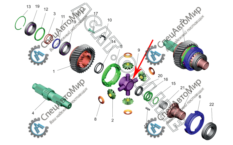 Крестовина дифференциала межмостового МАЗ - 6430-2506060