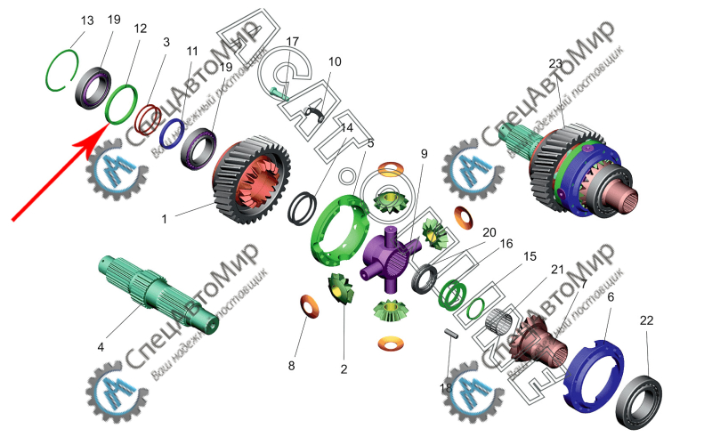Кольцо проставочное подшипников шестерни МОД - 6422-2506070