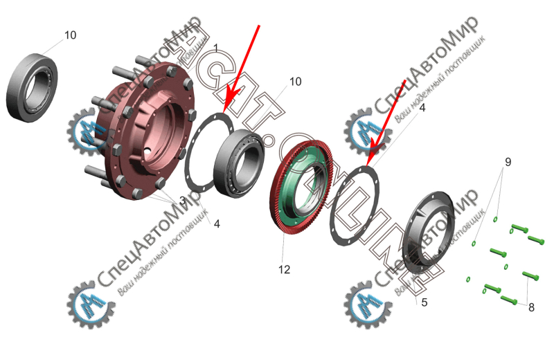 Прокладка ступицы (маслоуловителя) (паронит 0,6мм) МАЗ - 543266-3502077
