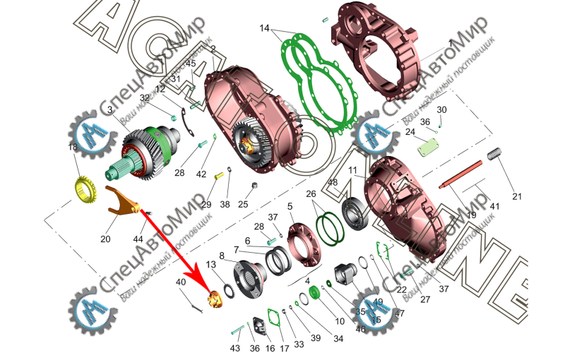 Гайка М48*2-5Н6Н хвостовика Н/О МАЗ - 5336-2402037