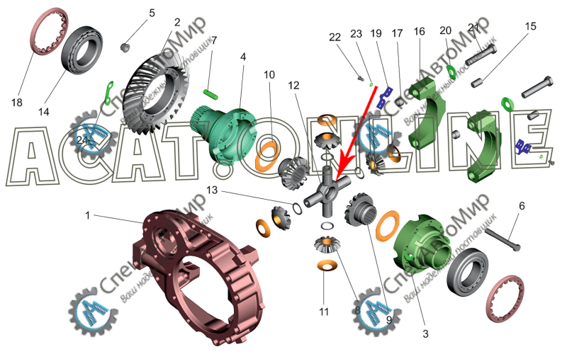Крестовина дифференциала заднего и среднего моста МАЗ - 5336-2403060