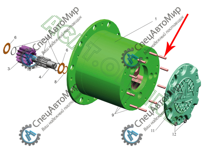 Шпилька М10х25 водила колесной передачи МАЗ - 373164