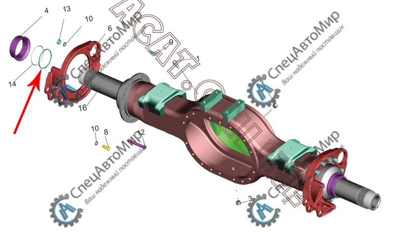 Кольцо втулки цапфы моста (фторопласт) МАЗ - 54321-3104085