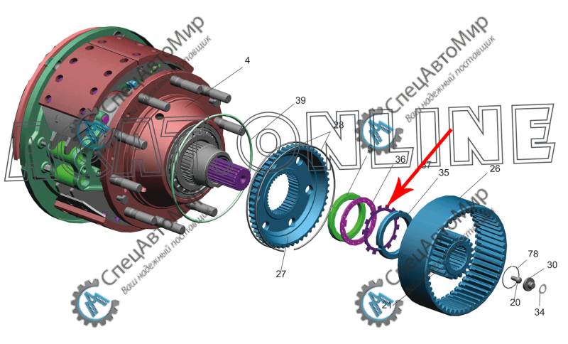 Шайба цапфы заднего колеса запорная МАЗ - 5336-3104080