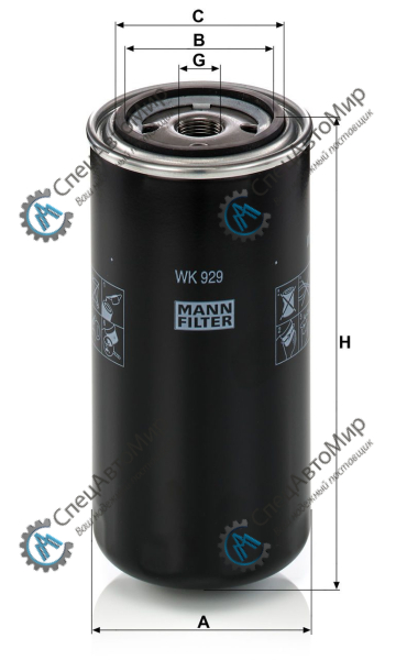 Фильтр топливный D93 H174 Cummins ISB/QSB, DAF, Iveco - WK 929 X